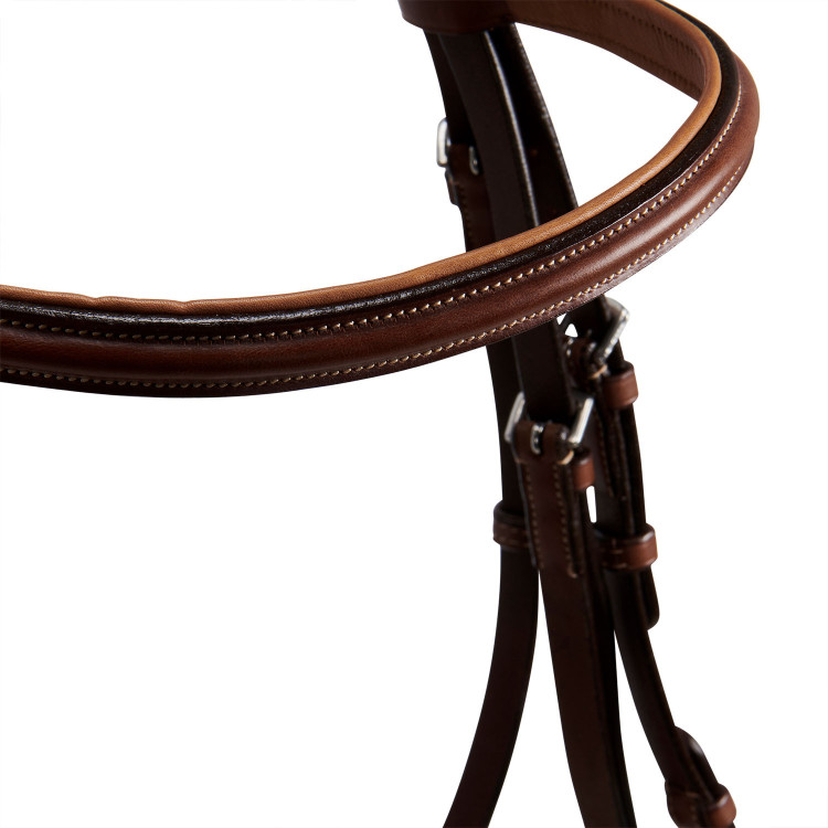 Engelse lederen hoofdstel met contrasterende stiksels Stitched Equestro Engelse lederen hoofdstel met contrasterende stiksels Stitched Equestro