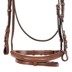 Engelse lederen hoofdstel met contrasterende stiksels Stitched Equestro Engelse lederen hoofdstel met contrasterende stiksels Stitched Equestro