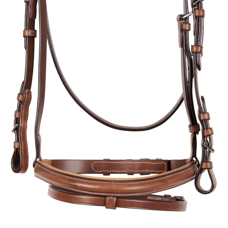 Engelse lederen hoofdstel met contrasterende stiksels Stitched Equestro Engelse lederen hoofdstel met contrasterende stiksels Stitched Equestro