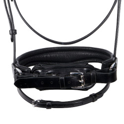 Engelse leren hoofdstel met glitters zonder teugels Equestro Zwart