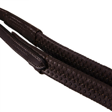 Engelse leren hoofdstel met Deco Equestro borduursels Donkerbruin