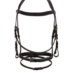 Anatomisch verhoogde en gewatteerde hoofdstel Equestro Donkerbruin