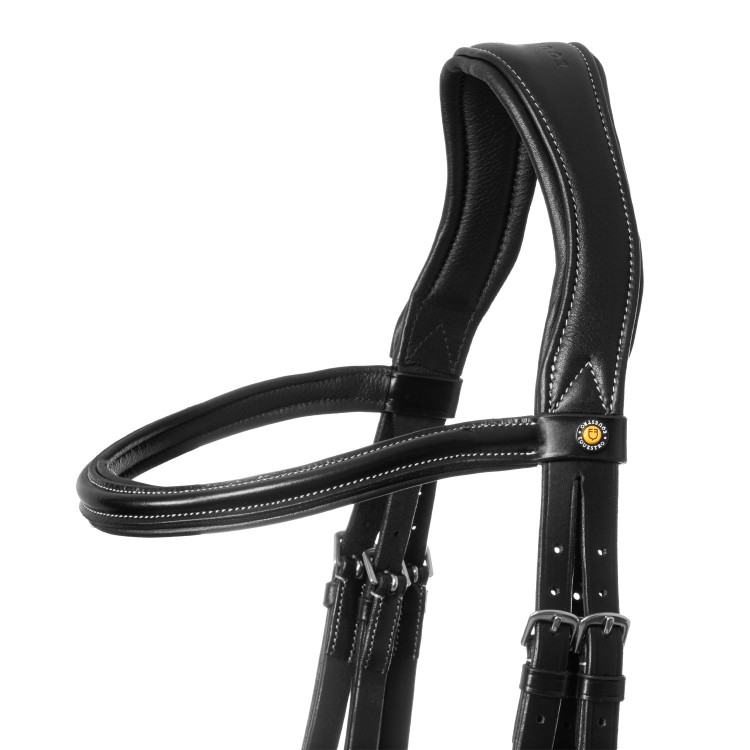 Anatomisch hoofdstel met contrasterende stiksels Micklem Equestro Anatomisch hoofdstel met contrasterende stiksels Micklem Equestro