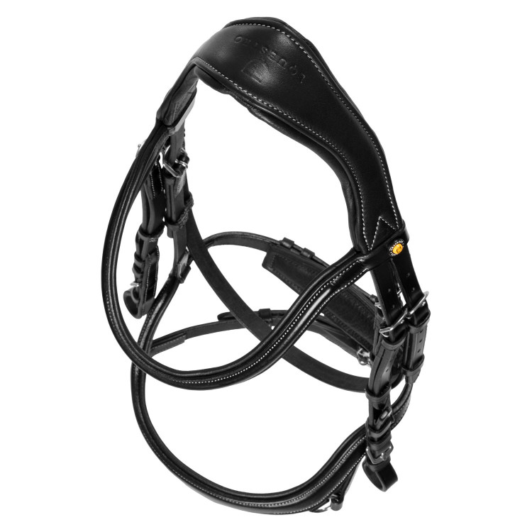 Anatomisch hoofdstel met contrasterende stiksels Micklem Equestro Anatomisch hoofdstel met contrasterende stiksels Micklem Equestro