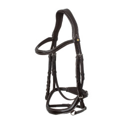 Anatomisch hoofdstel met contrasterende stiksels Micklem Equestro Donkerbruin