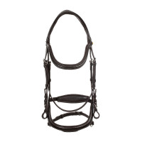 Anatomisch hoofdstel met contrasterende stiksels Micklem Equestro Donkerbruin