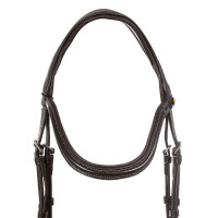 Anatomisch hoofdstel met contrasterende stiksels Micklem Equestro Donkerbruin
