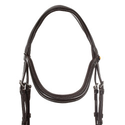 Anatomisch hoofdstel met contrasterende stiksels Micklem Equestro Donkerbruin