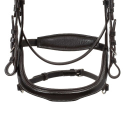 Anatomisch hoofdstel met contrasterende stiksels Micklem Equestro Donkerbruin