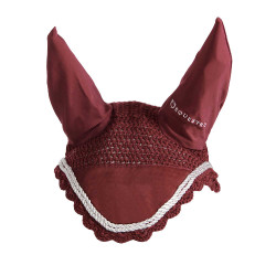 Bonnet anti-mouches tricoté avec cordura Equestro Bordeaux