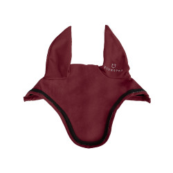 Bonnet anti-mouches en tissu technique stretch avec logo collection Elegance Equestro Bordeaux