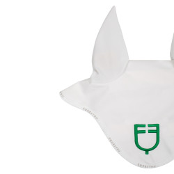 Technische vliegenmuts van stof met meerkleurig Equestro-logo Wit / wit / patriottisch groen