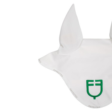 Technische vliegenmuts van stof met meerkleurig Equestro-logo Wit / wit / patriottisch groen