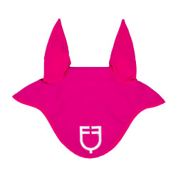 Vliegenmuts van technische stof met Equestro-logo Fuchsia / wit Roze