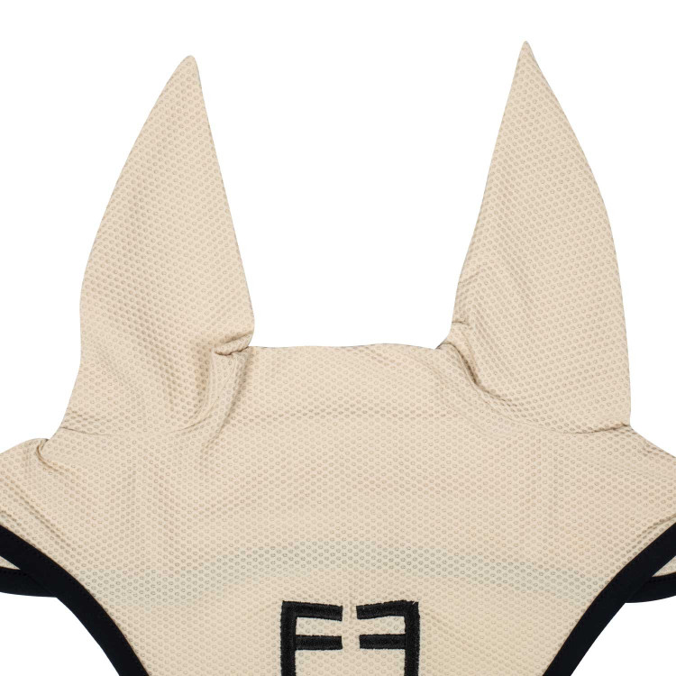 Anti-vliegen oornetje van geperforeerde stof met logo Black Line Edition Equestro Anti-vliegen oornetje van geperforeerde stof met logo Black Line Edition Equestro