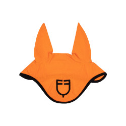 Anti-vliegen oornetje van geperforeerde stof met logo Black Line Edition Equestro