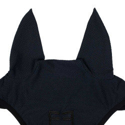 Anti-vliegen oornetje van geperforeerde stof met logo Black Line Edition Equestro Marine Marineblauw
