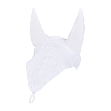 Vliegenmasker van gaas met bevestiging aan de neusriem Equestro Wit