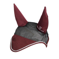 Bonnet anti-mouches en coton et tissu perforé Diamond Equestro Bordeaux