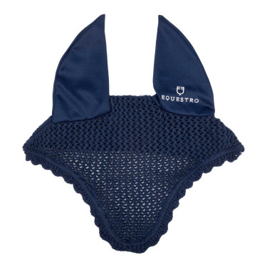 Bonnet anti-mouches en coton avec oreilles élastiques Equestro Marine