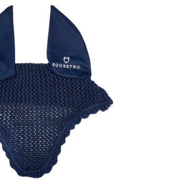 Bonnet anti-mouches en coton avec oreilles élastiques Equestro Marine Bonnet anti-mouches en coton avec oreilles élastiques Equestro Marine
