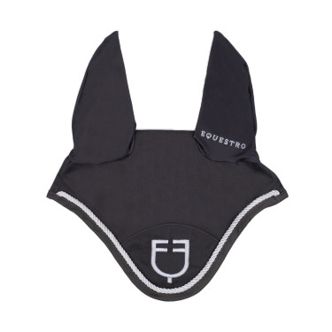 Katoenen anti-vliegennet met centraal logo New Style Equestro Grijs