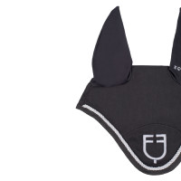 Katoenen anti-vliegennet met centraal logo New Style Equestro Zwart