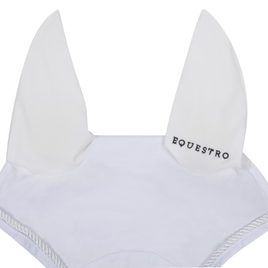 Katoenen anti-vliegennet met centraal logo New Style Equestro Wit