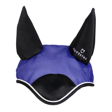 Antivliegenkap van antibacterieel katoen Equestro Koninklijk / zwart Blauw Antivliegenkap van antibacterieel katoen Equestro Koninklijk / zwart Blauw
