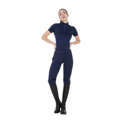 Aansluitende basislaag met korte mouwen voor dames in technisch materiaal Equestro Marine blazer / zwart Marineblauw Aansluitende basislaag met korte mouwen voor dames in technisch materiaal Equestro Marine blazer / zwart Marineblauw