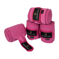 Ademende werkbandages van fleece en elastiek per 4 Equestro Zwart