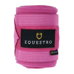 Ademende werkbandages van fleece en elastiek per 4 Equestro Fuchsia Roze