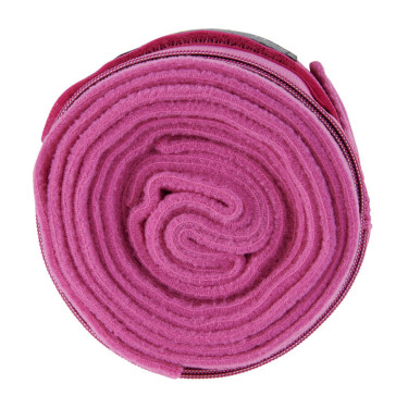 Ademende werkbandages van fleece en elastiek per 4 Equestro Fuchsia Roze