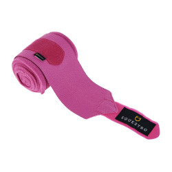 Ademende werkbandages van fleece en elastiek per 4 Equestro Fuchsia Roze