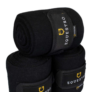Wolbandages voor rust per 4 Equestro Zwart