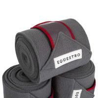 Ademende pony-polo bandages Trim per 4 Equestro Wit / rood / grijs Ademende pony-polo bandages Trim per 4 Equestro Wit / rood / grijs