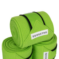 Ademende pony-polo bandages Trim per 4 Equestro Wit / rood / grijs