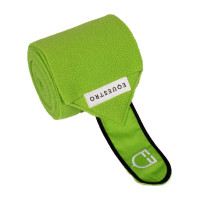 Ademende pony-polo bandages Trim per 4 Equestro Wit / rood / grijs