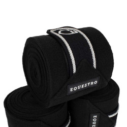 Polo bandages pony met geborduurd Diamond-logo per 4 Equestro Zwart