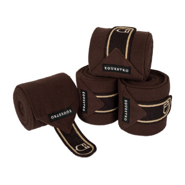 Polo bandages pony met geborduurd Diamond-logo per 4 Equestro Bruin Polo bandages pony met geborduurd Diamond-logo per 4 Equestro Bruin