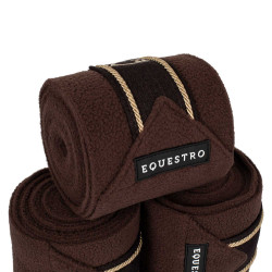 Polo bandages pony met geborduurd Diamond-logo per 4 Equestro Bruin Polo bandages pony met geborduurd Diamond-logo per 4 Equestro Bruin