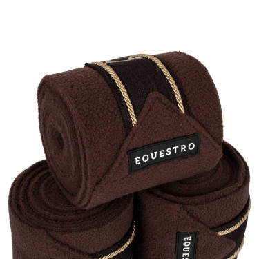 Polo bandages pony met geborduurd Diamond-logo per 4 Equestro Bruin Polo bandages pony met geborduurd Diamond-logo per 4 Equestro Bruin