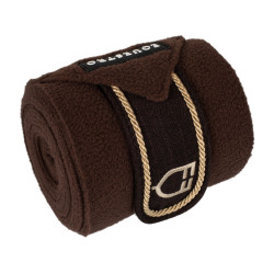 Polo bandages pony met geborduurd Diamond-logo per 4 Equestro Bruin Polo bandages pony met geborduurd Diamond-logo per 4 Equestro Bruin