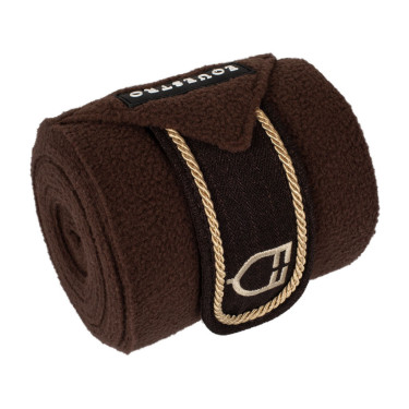 Polo bandages pony met geborduurd Diamond-logo per 4 Equestro Bruin Polo bandages pony met geborduurd Diamond-logo per 4 Equestro Bruin