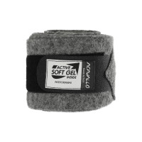 Wollen polos wraps met Acavallo-gel per paar Zwart Wollen polos wraps met Acavallo-gel per paar Zwart