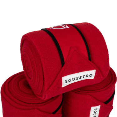 Polo bandages klittenbandsluiting Trim per 4 Equestro Rood / Zwart