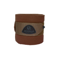 Fleece oefenbanden met klittenbandsluiting Acavallo per 2 Bruin