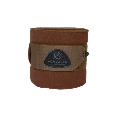 Fleece oefenbanden met klittenbandsluiting Acavallo per 2 Bruin
