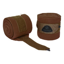 Fleece oefenbanden met klittenbandsluiting Acavallo per 2 Bruin