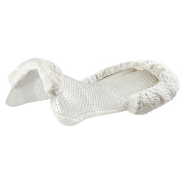 Therapeutische gel pad met achterverhoging in ecologische wol Acavallo Transparant / natuurlijk